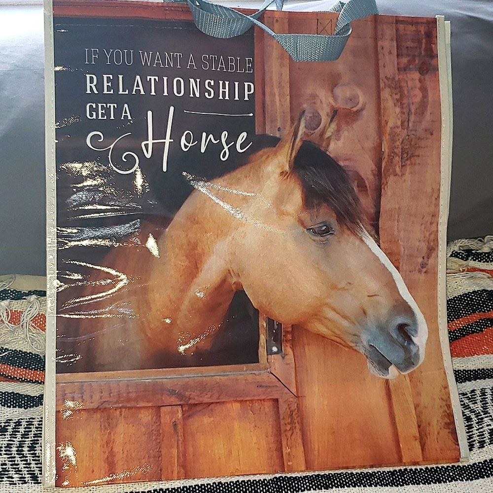 LARGE Recyclable Horse Themed Shopping Tote